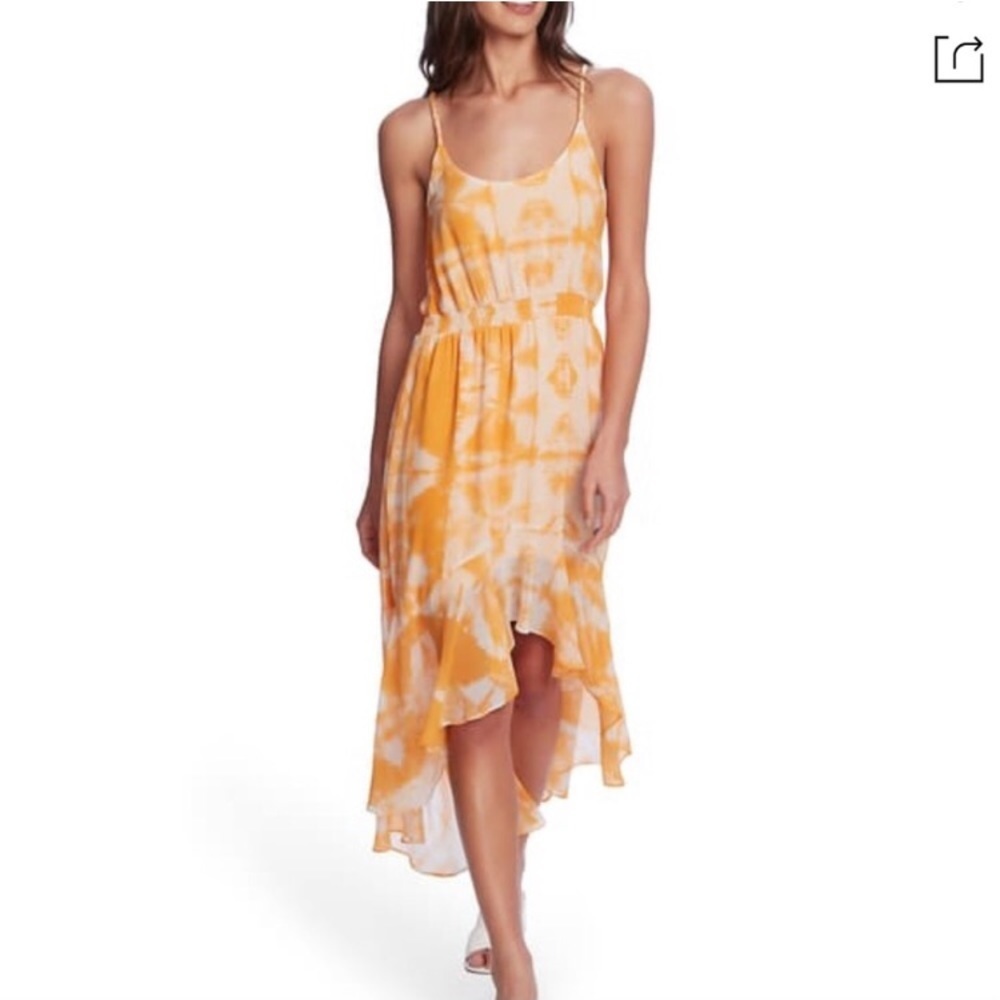 1.state desert oasis orange canyon high low cami dress size small
